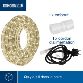 9 METRES FLEXIBLE LUMINEUX A LED IP44 BLANC CHAUD