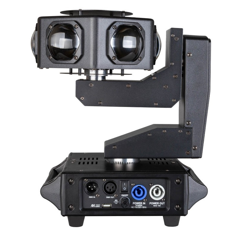 Lyre Beam Ibiza STAR-BEAM-BL 40W RGBW Avec 2 Anneaux Ambiance - Effet Lumineux Puissant Noir