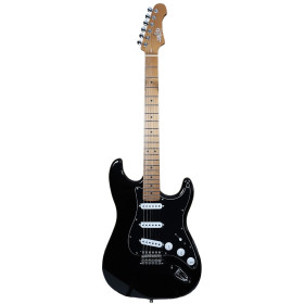 GUITARE JET GUITARS JS300 BLACK WHITE LIMITED