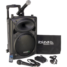 SYSTEME DE SONORISATION PORTABLE AUTONOME 25CM AVEC USB-MP3