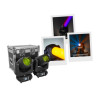 SET DE 2 LYRES BEAM 100W 3° FOCUS MOTORISE + FLIGHT CASE EVOLITE