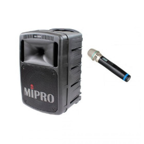 ENCEINTE SUR BATTERIE MIPRO + 2 MICRO HF MAIN + 1 SERRE TETE - OCCASION