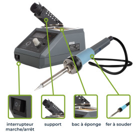 STATION DE SOUDAGE AVEC LED 48 W - 160-480°C