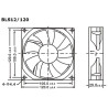 VENTILATEUR 12VCC 0.28A 120X120X25MM 126.5M³/H 35.5DB