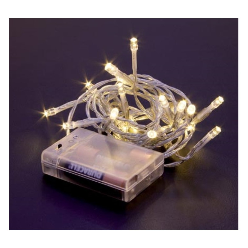 MINI GUIRLANDE DE TABLE 2M 20 LEDS BLANC CHAUD A PILES