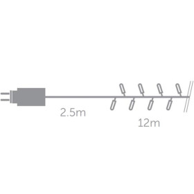 GUIRLANDE 12M 160 LEDS BLANC ARIZONA 24V