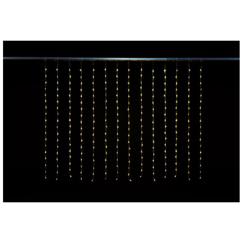 RIDEAU LUMINEUX 2X1.5M 252 LEDS BLANC CHAUD 24V