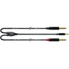 CABLE MINI-JACK / JACK FICHES REAN 1X 3,5 STÉRÉO / 2X 6,35 MONO 1.5M CORDIAL