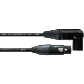 CORDON XLR MALE COUDEE / XLR FEMELLE NOIR 50 CM CORDIAL