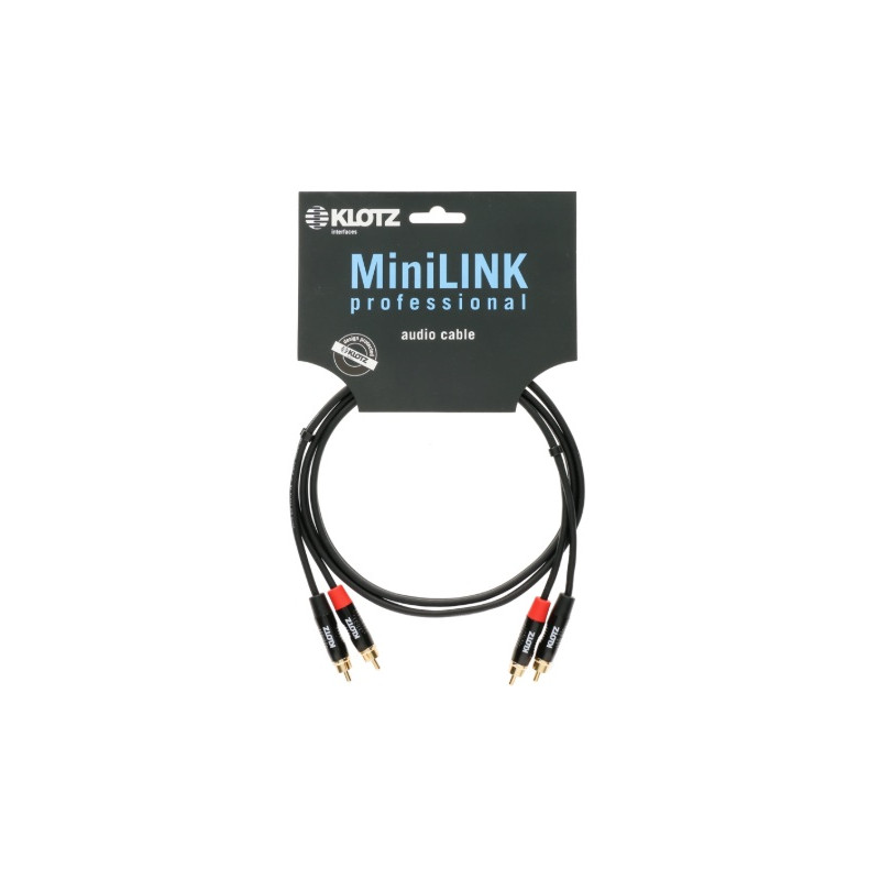 CORDON DOUBLE RCA MALE / MALE 0.9M KLOTZ