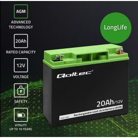 BATTERIE AGM 12 V 20 Ah QOLTEC