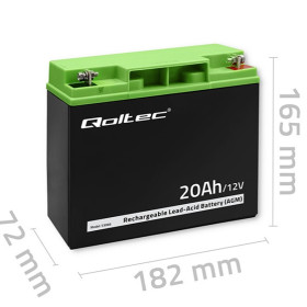 BATTERIE AGM 12 V 20 Ah QOLTEC
