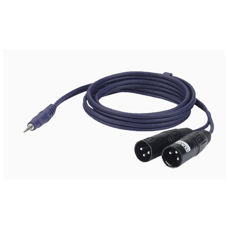 CORDON STEREO MINI JACK 3.5 MALE / 2 XLR MALE 3 METRES DAP AUDIO