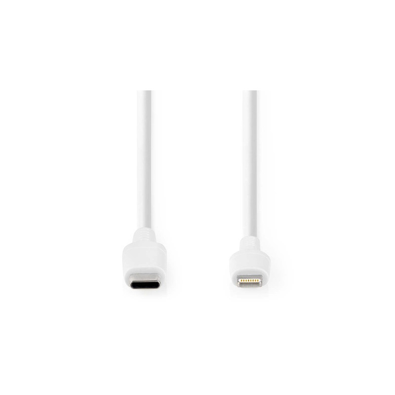 CORDON LIGHTNING USB 2.0 - USB-C MALE 1M BLANC NEDIS