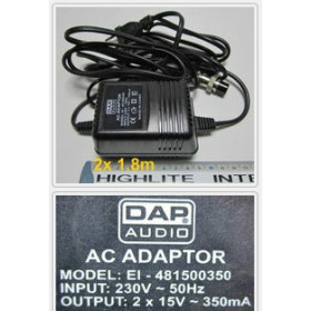 IMIX Adapter 2x15Vac 350mA DAP AUDIO