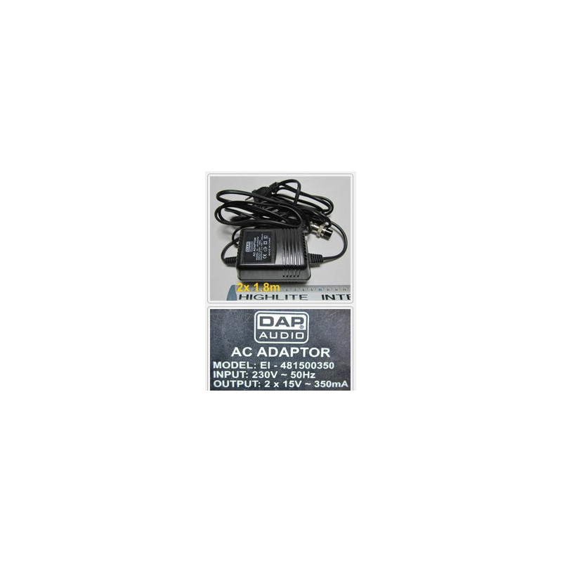 IMIX Adapter 2x15Vac 350mA DAP AUDIO