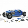 Voiture de course rétro bleue à assembler avec moteur V8 transparent