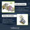 Voiture de course rétro bleue à assembler avec moteur V8 transparent