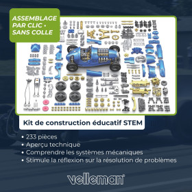 Voiture de course rétro bleue à assembler avec moteur V8 transparent