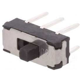 COMMUTATEUR A GLISSIERE 2 POSITIONS DPDT 0,3A/6VDC ON-ON THT