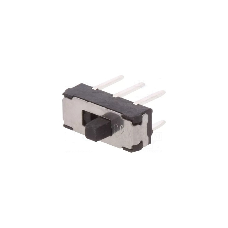 COMMUTATEUR A GLISSIERE 2 POSITIONS DPDT 0,3A/6VDC ON-ON THT
