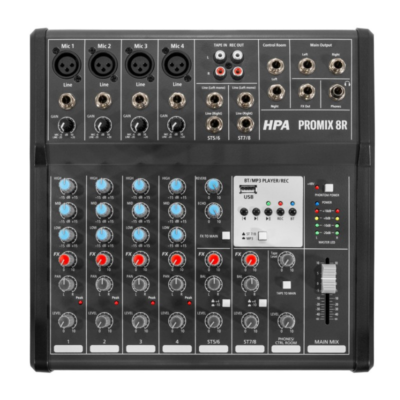 Console de Mixage Analogique 8 CANAUX HPA