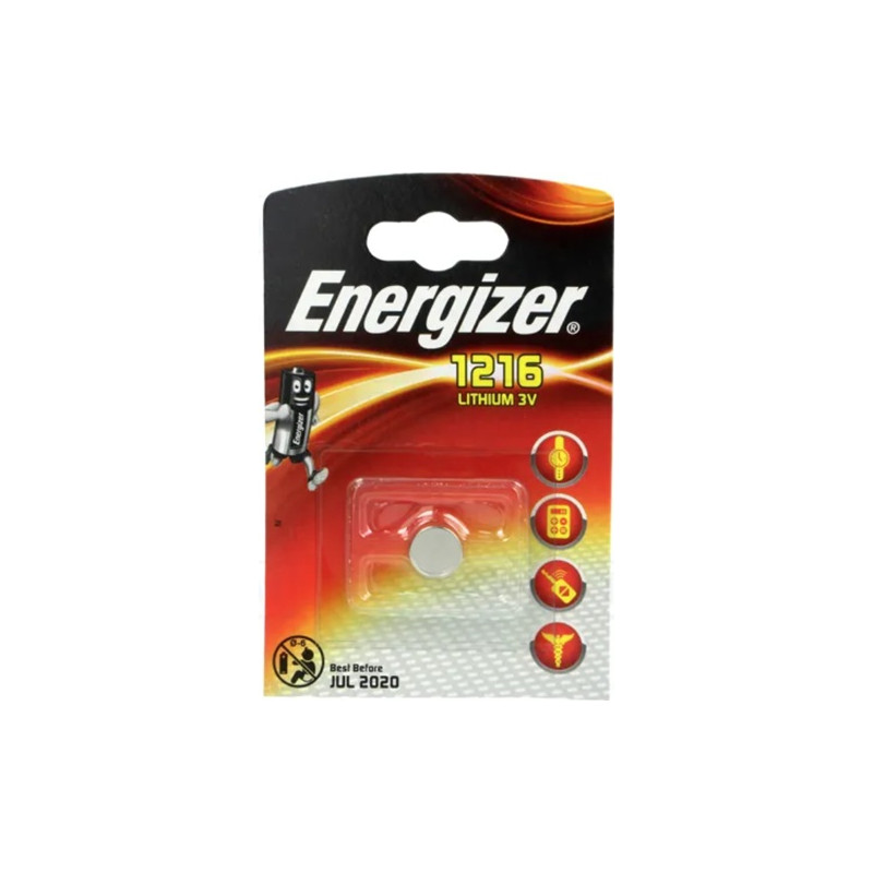 PILE BOUTON LITHIUM CR1216 3V ENERGIZER
