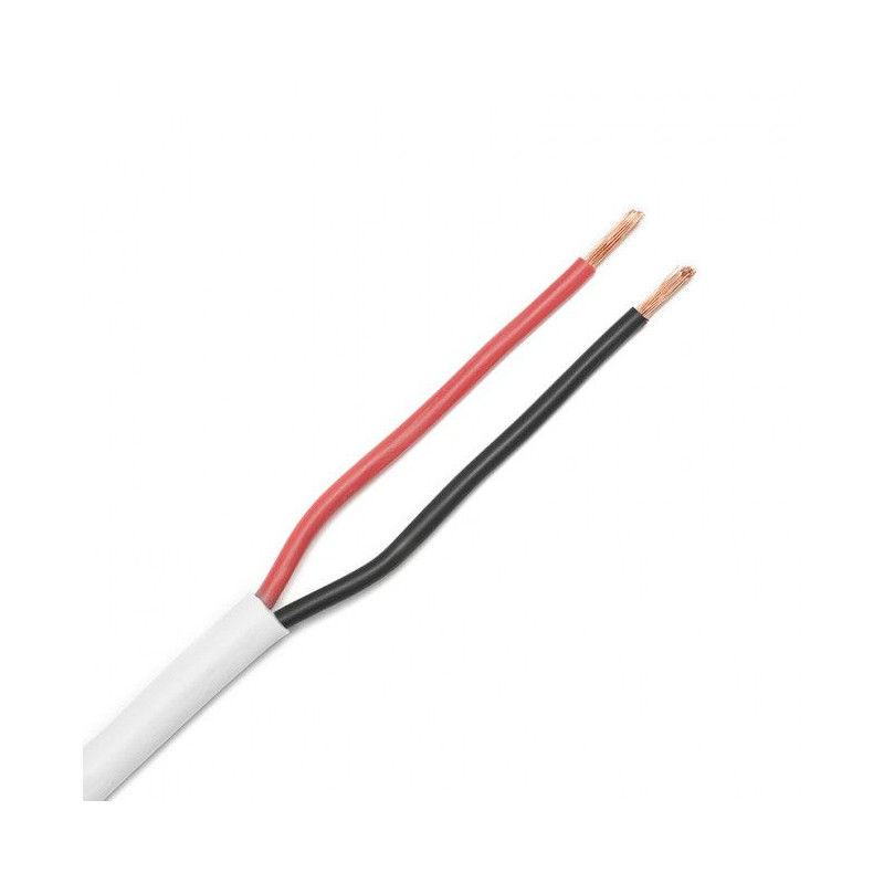 BOBINE 100 METRES CABLE HP ROND BLANC PVC 2X2.50mm² (DIAMETRE 7,6mm)