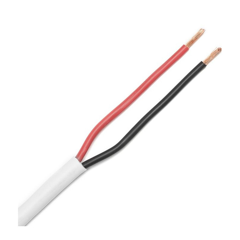 BOBINE 100 METRES CABLE HP ROND BLANC PVC 2X1.50mm² (DIAMETRE 6,4mm)