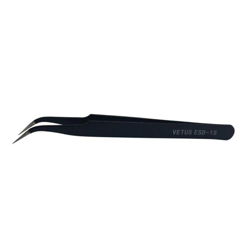 BRUCELLE DE PRECISION NOIRE AVEC POINTE COURBEE