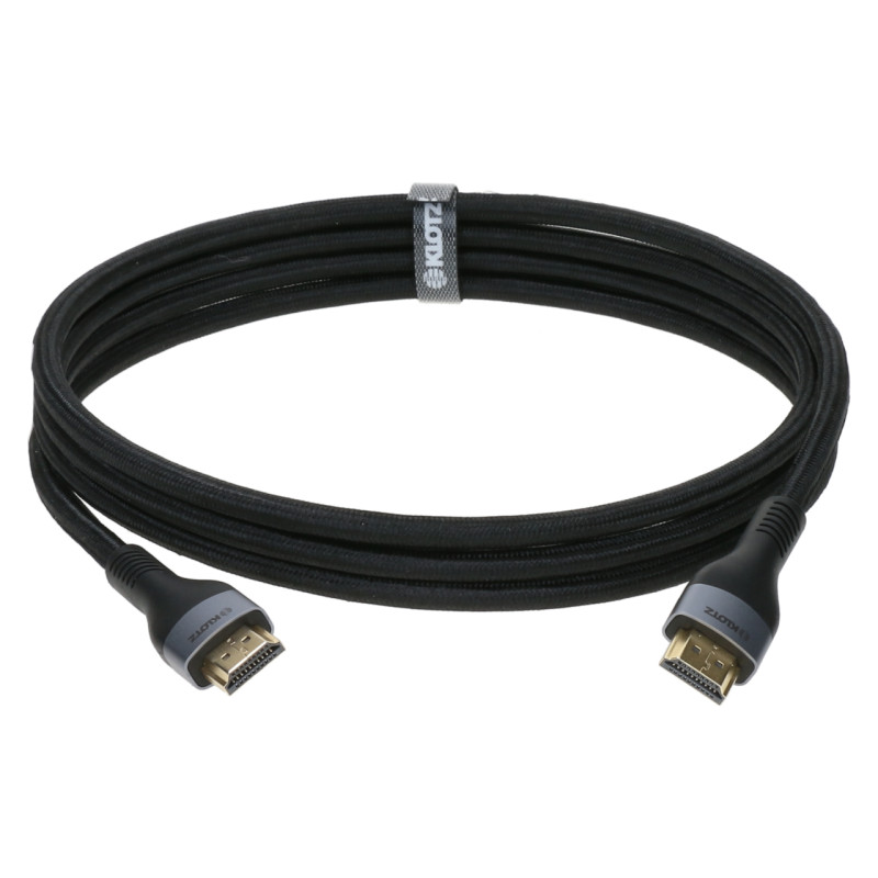 CABLE HDMI 2.1 UHD 8K FICHE HDMI-A CONTACTS PLAQUES OR 10M KLOTZ