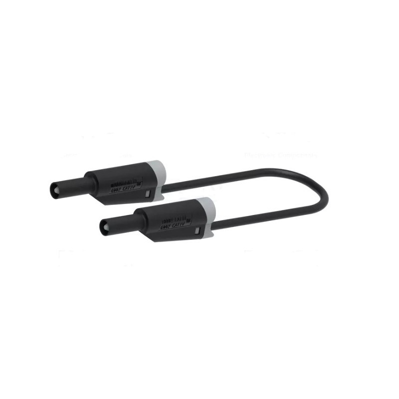 CORDON LABO BANANE SECURITE 1 METRE NOIR 1000V 20A (100150)