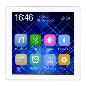 AMPLIFICATEUR MURAL 4X25W BLUETOOTH USB TUNER FM 8 OHMS