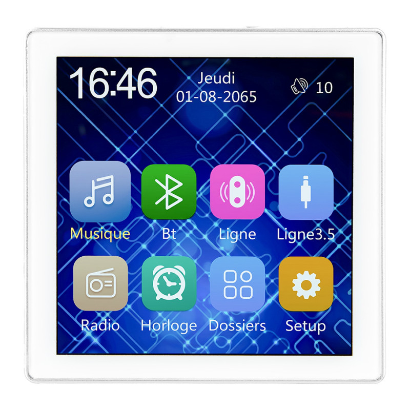 AMPLIFICATEUR MURAL 4X25W BLUETOOTH USB TUNER FM 8 OHMS