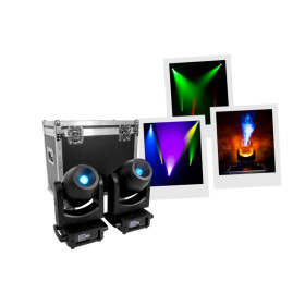 LOT DE 2 LYRES SPOT LED 200W + FLIGHTCASE MAC MAH