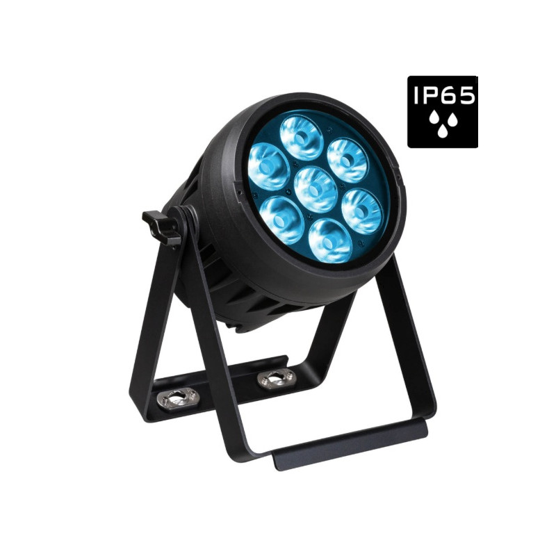 PROJECTEUR ACCU 7x15W RGBL IP65 ROND + WDMX BRITEQ