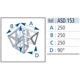 ANGLE 3D PIED DROIT OU GAUCHE 150mm ASD